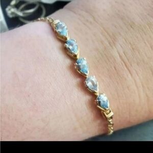 Stampd Gold Bracelet with Blue Accents